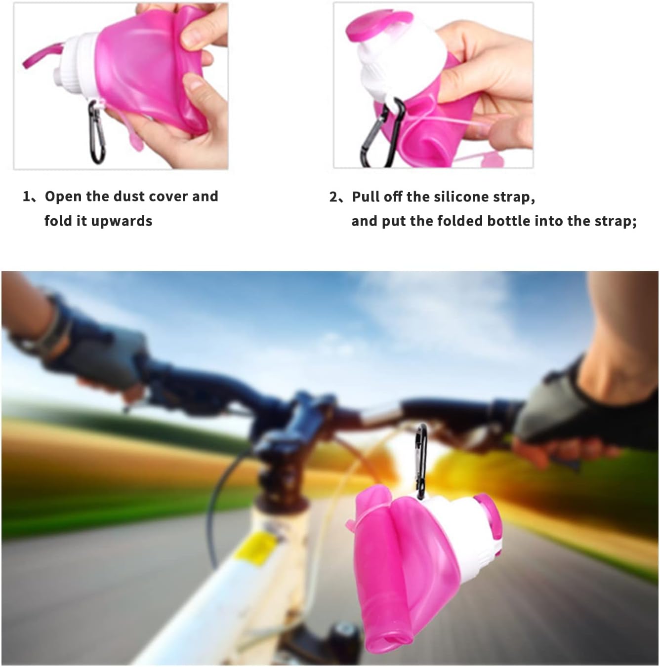 Collapsible Water Bottle-17oz-Reusable, BPA-Free, Simple Modern Water Bottles,Ultra-Convenient for Travel, Hiking and Sports-Travel Essentials for Gym & School (Color : Blue, Size : 500ml) - Image 4